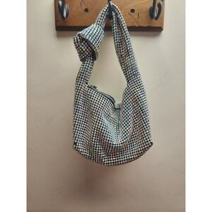 Madison West "Sparkle" Rhinestone Mesh Shoulder Handbag Crystal Embellished